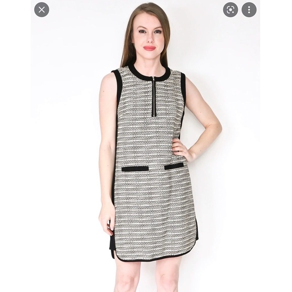 Madewell Dresses & Skirts - Madewell Tweedweave Sleeveless Shift Dress - Black/White